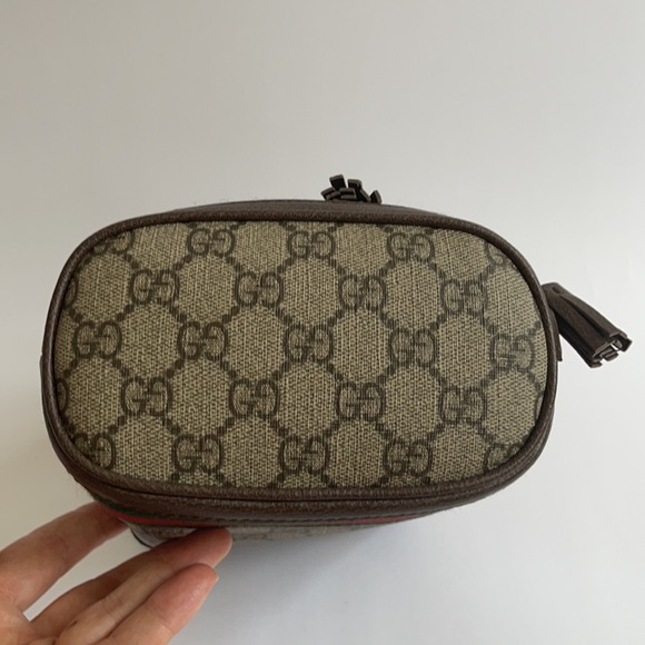 Ophidia mini leather printed coated canvas bag - Picture 4 of 7